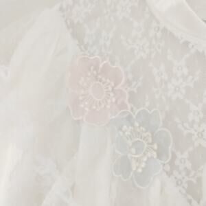 Komar NWT Vintage Satin Dreams Long Sleeve Satin Lace Long Night GOWN 1980 XS